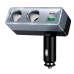Автомобільний зарядний пристрій USB+Type-C HOCO Z65B Smart з прикурювачами 240 W чорний з сірим