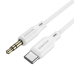 Аудіокабель Type-C/3.5 мм AUX 1 м BOROFONE BL18 білий Аудіокабель Type-C/3.5 мм AUX 1 м BOROFONE BL18 білий