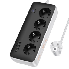 Мережевий фільтр-подовжувач 4 розетки HOCO AC21 Sunlight 3хUSB/Type C 10 А 3 м чорний