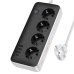 Мережевий фільтр-подовжувач 4 розетки HOCO AC21 Sunlight 3хUSB/Type C 10 А 3 м чорний Мережевий фільтр-подовжувач 4 розетки HOCO AC21 Sunlight 3хUSB/Type C 10 А 3 м чорний