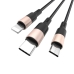 Кабель 3в1 USB/Apple Lightning+Type-C+microUSB 1 м Hoco X26 Xpress чорний з золотистим Кабель 3в1 USB/Apple Lightning+Type-C+microUSB 1 м Hoco X26 Xpress чорний з золотистим