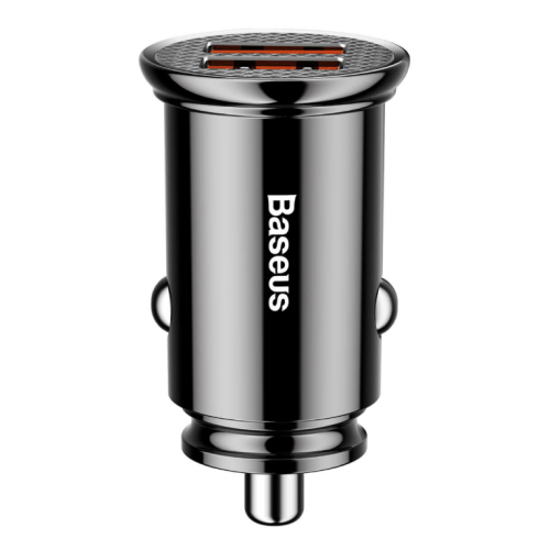 Автомобільний зарядний пристрій 2хUSB Baseus Circular 30 W чорний