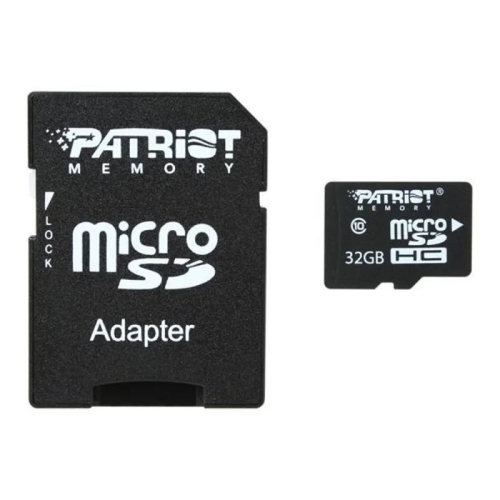 Карта пам'яті 32 GВ Patriot LX Series MicroSDHC UHS-1 Class 10 з адаптером чорний