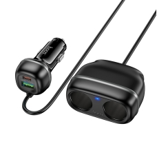 Автомобільний зарядний пристрій USB+Type-C HOCO Z59 Rank з прикурювачами 240 W чорний
