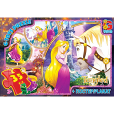 Пазли класичні 35 елементів G-Toys GP-TA004 Рапунцель з постером