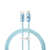 Кабель Type-C/Apple Lightning 1.2 м Baseus Crystal Shine Series 20 Вт блакитний