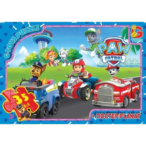 Пазли класичні 35 елементів G-Toys 0819 Щенячий патруль з постером new