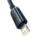Кабель USB/Apple Lightning 2 м Baseus Crystal Shine 2.4 А чорний Кабель USB/Apple Lightning 2 м Baseus Crystal Shine 2.4 А чорний