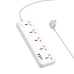 Мережевий фільтр-подовжувач 5 розеток HOCO AC14A Rico 3хUSB/Type C 10 А 1.5 м білий