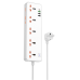 Мережевий фільтр-подовжувач 5 розеток HOCO AC14A Rico 3хUSB/Type C 10 А 1.5 м білий