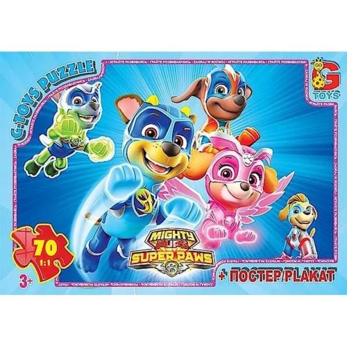 Пазли класичні 35 елементів G-Toys PW0873 Щенячий патруль з постером