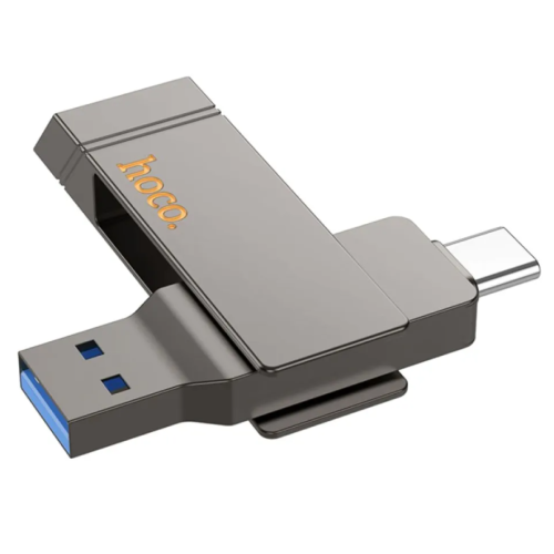 Флеш пам'ять USB 64 GB Hoco UD15 Clever Type-C+USB 3.2 сірий