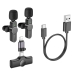 Мікрофон конденсаторний петличний 2 шт BOROFONE BFK12 Trophy Apple Lightning+Type-C для смартфона Bluetooth чорний