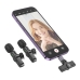 Мікрофон конденсаторний петличний 2 шт BOROFONE BFK12 Trophy Apple Lightning+Type-C для смартфона Bluetooth чорний