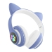 Навушники дитячі бездротові накладні CAT STN-28 LED MP3 Bluetooth з вушками синій