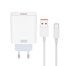 Зарядний пристрій з кабелем USB/Type-C 1 м XO L164 120 W білий