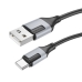Кабель USB/Type-C 1 м BOROFONE BX101 Creator 3 А чорний з сірим Кабель USB/Type-C 1 м BOROFONE BX101 Creator 3 А чорний з сірим