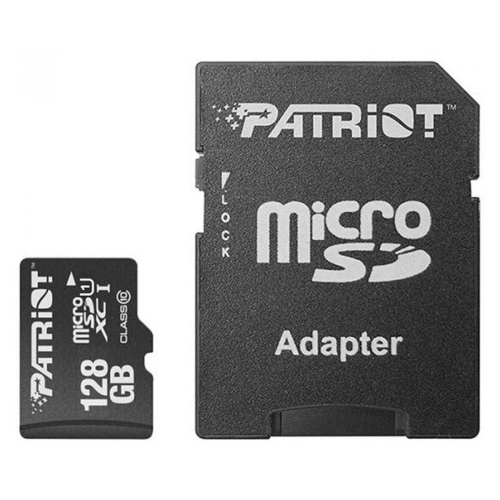 Карта пам'яті 128 GВ Patriot LX Series МicroSDXC UHS-I Сlass 10 з адаптером чорний