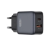 Зарядний блок живлення Type-C+USB XO L156 18 W 3 A чорний Зарядний блок живлення Type-C+USB XO L156 18 W 3 A чорний