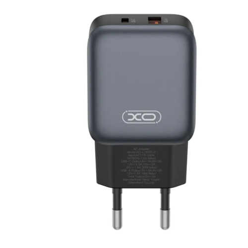 Зарядний блок живлення Type-C+USB XO L156 18 W 3 A чорний