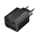 Зарядний блок живлення 2хUSB+2xType-C HOCO N55 20 W 12 V 1.6 A чорний Зарядний блок живлення 2хUSB+2xType-C HOCO N55 20 W 12 V 1.6 A чорний