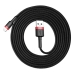 Кабель USB/Apple Lightning 1 м Baseus Cafule Cable 1.5 А чорний з червоним Кабель USB/Apple Lightning 1 м Baseus Cafule Cable 1.5 А чорний з червоним