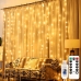Світлодіодна гірлянда-завіса прозорий дріт 200 LED Euro Led USB з пультом крапля 3 х 2 м теплий білий Світлодіодна гірлянда-завіса прозорий дріт 200 LED Euro Led USB з пультом крапля 3 х 2 м теплий білий