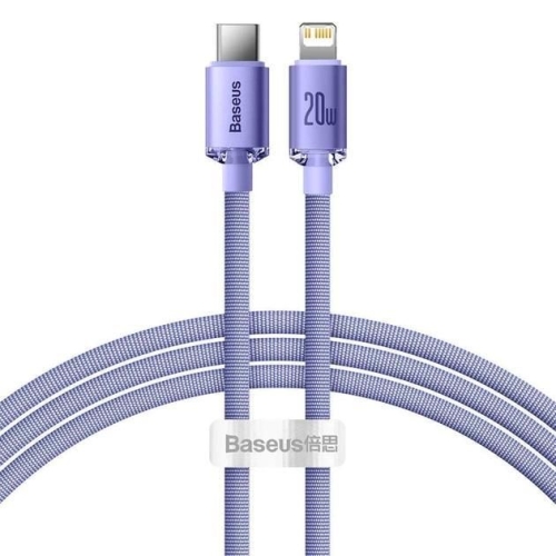 Кабель Type-C /Apple Lightning 1.2 м Baseus Crystal Shine 2.4 А фіолетовий