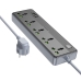 Мережевий фільтр-подовжувач 5 розеток BOROFONE BAC4A Lord 3хUSB/Type C 10 А 1.5 м чорний з сірим
