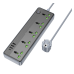Мережевий фільтр-подовжувач 5 розеток BOROFONE BAC4A Lord 3хUSB/Type C 10 А 1.5 м чорний з сірим