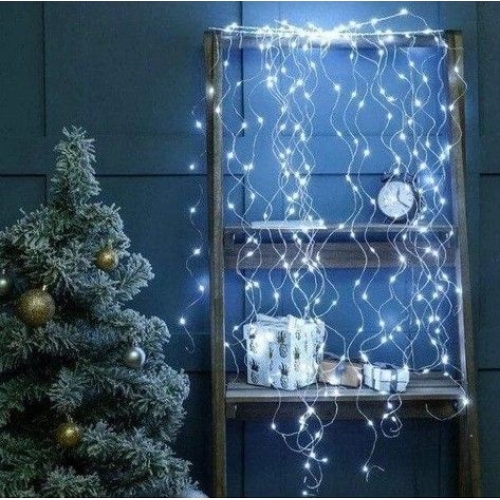 / Світлодіодна гірлянда-нитка кінський хвіст мідний дріт 200 LED Magic Lights 3 м білий