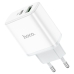 Зарядний блок живлення Type-C+USB HOCO C105A Stage 20 W 12 V 1.67 A білий Зарядний блок живлення Type-C+USB HOCO C105A Stage 20 W 12 V 1.67 A білий