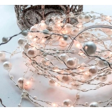 / Світлодіодна гірлянда-завіса перлини мідний дріт 3 м х 3 м Magic Lights 336 LED теплий білий