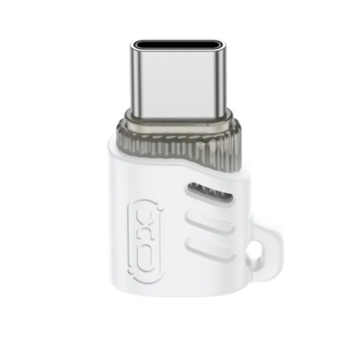 Перехідник USB Type-C M/microUSB F XO NB256G білий