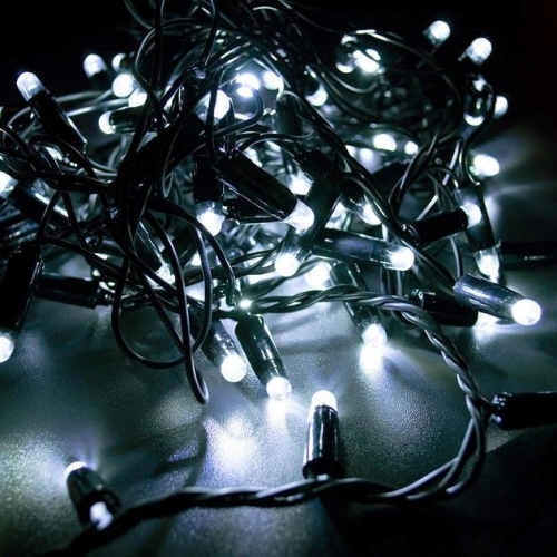 / Світлодіодна гірлянда-нитка чорний дріт 100 LED Magic Lights 9.5 м вулична білий