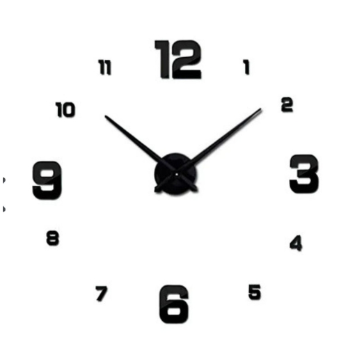 / Безкаркасні настінні годинники Horloge 3D 90см чорні