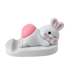 Тримач для гаджетів настільний Funny Rabbit пластик білий з рожевим