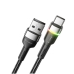Кабель USB/Type-C 2 м ESSAGER XCDA01 Colorful LED Fast Charging 3 А чорний Кабель USB/Type-C 2 м ESSAGER XCDA01 Colorful LED Fast Charging 3 А чорний
