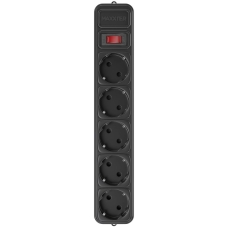 Мережевий фільтр-подовжувач 5 розеток Maxxter SPM5-6-15B 10 А 4.5 м чорний