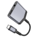 Перехідник 2в1 USB Type-C M/USB Type-C+AUX F 15 см HOCO LS39 сріблястий Перехідник 2в1 USB Type-C M/USB Type-C+AUX F 15 см HOCO LS39 сріблястий