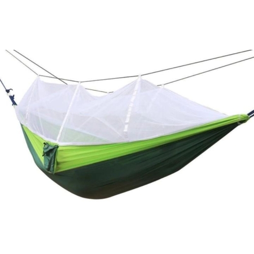 Гамак двомісний без планки UKC Hammock Net 260 х 135 см до 140 кг нейлон з сіткою зелений