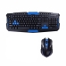 / Комплект: Бездротова ігрова клавіатура і миша Keybord HK-8100, 1600 DPI, чорний
