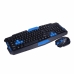 / Комплект: Бездротова ігрова клавіатура і миша Keybord HK-8100, 1600 DPI, чорний