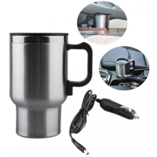 Автомобільна чашка з підігрівом Electric mug 12В сріблястий