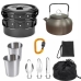 Набір посуду туристичний Cooking Set DS-308 металевий з карабіном чорний Набір посуду туристичний Cooking Set DS-308 металевий з карабіном чорний