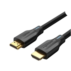 Кабель HDMI/HDMI 1 м Vention Cotton Braided AAUBF 8K v2.1 чорний