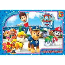 Пазли класичні 70 елементів G-Toys PW0824 Щенячий патруль з постером