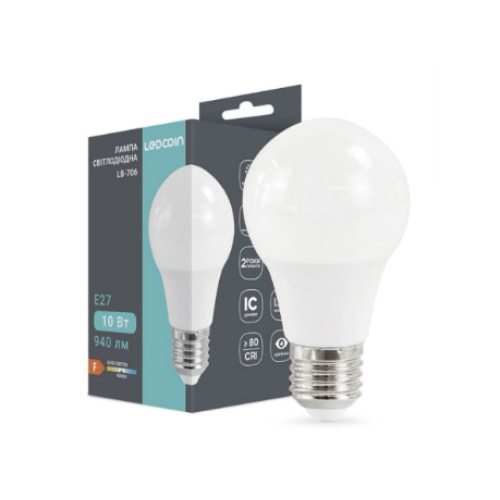 Лампа світлодіодна LED Ledcoin LB-706 E27 10W 4000K 940Lm нейтральний білий