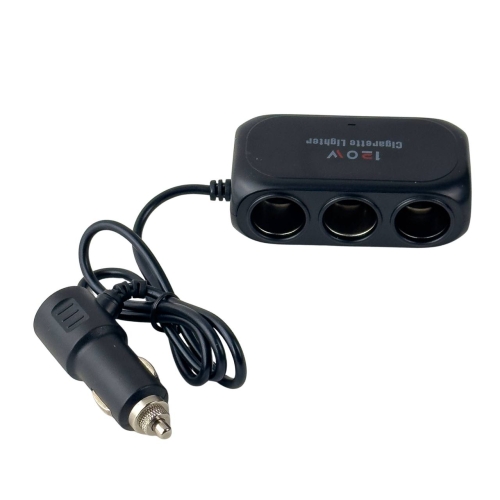 Розгалужувач прикурювача з подовжувачем Xunniu WT-D23 USB зарядний пристрій чорний