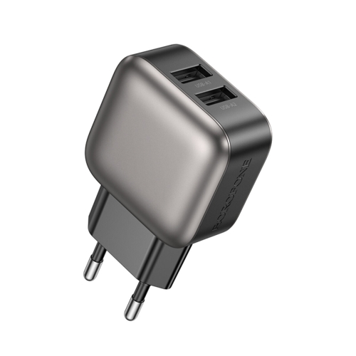 Зарядний блок живлення 2хUSB BOROFONE BAS51A Absolute 12 W 5 V 2.4 A чорний